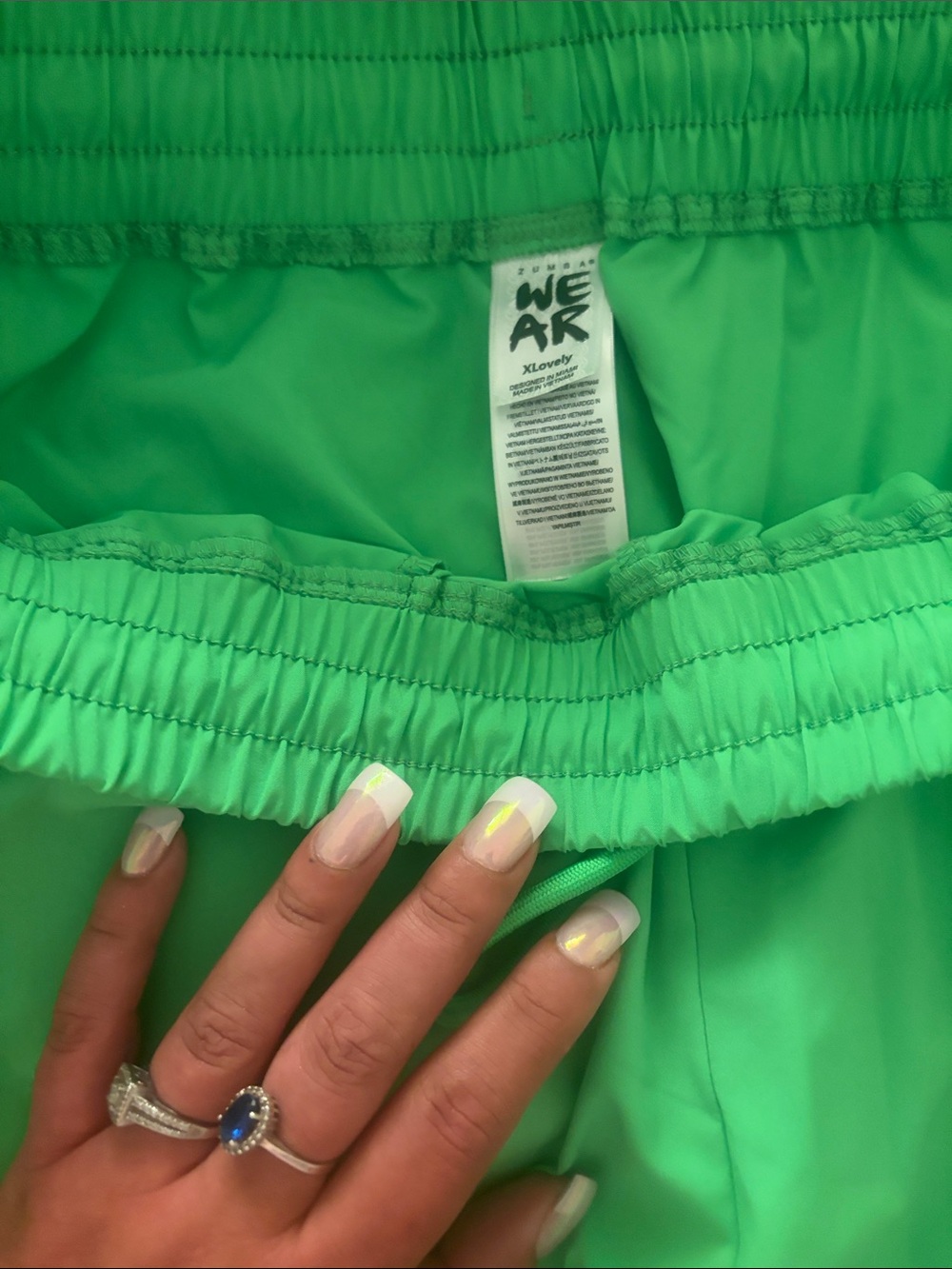WEAR Bright Green Elastic Waist Shorts
